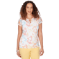Womens Hearts of Palm Fun in the Sun Cap Sleeve Eyelet Blouse - image 1