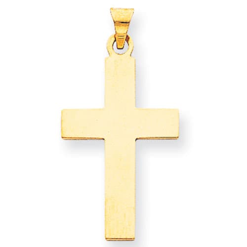 Unisex Gold Classics(tm) 14kt. Flat Polished Cross Pendant - image 