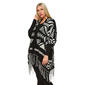 Plus Size White Mark Printed Aztec Poncho Cardigan - image 3