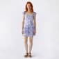 Juniors Crystal Doll Floral Print Double Tier Flutter Dress - image 1