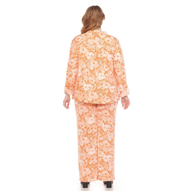 Plus Size White Mark 2pc. Floral Print Tunic and Pant Set
