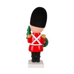 National Tree Christmas Soldier Holding Tree & Wreath Figurine