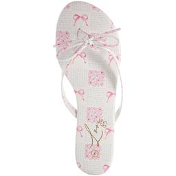 Womens Love 83 Bow and Floral Flip Flops