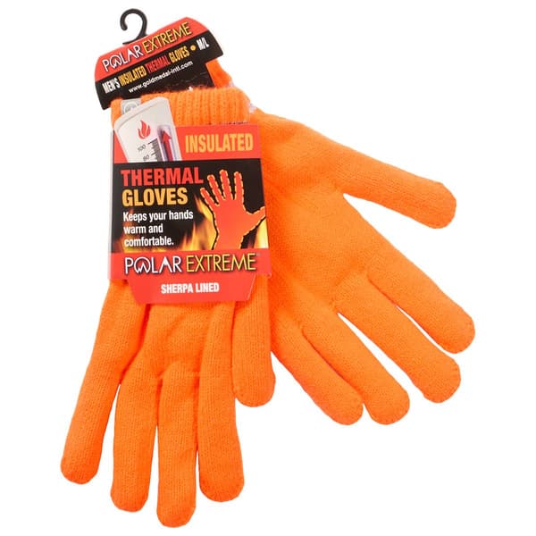 Mens Polar Extreme Hi-Vis Fleece Lined Knit Gloves - image 