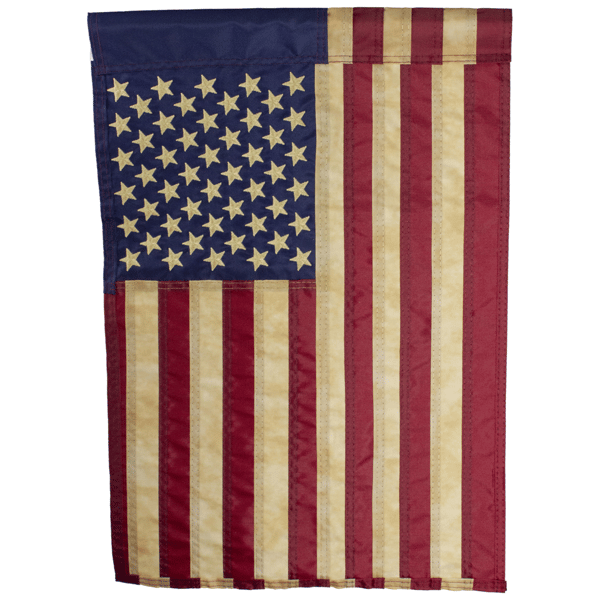 Northlight Embroidered Patriotic Tea-Stained USA Garden Flag