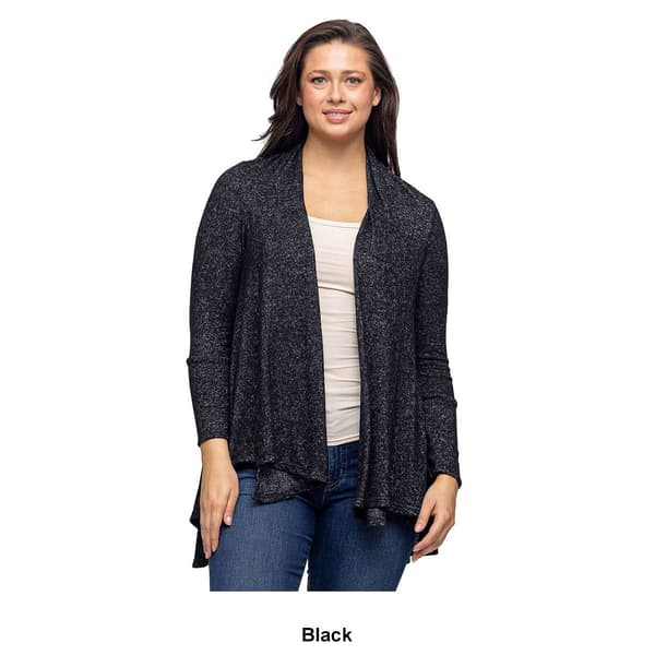 Womens 24/7 Comfort Apparel Open Front Long Sleeve Cozy Cardigan