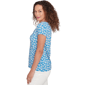 Womens Emaline Key Items Short Sleeve Daisies Keyhole Neck Tee - image 4