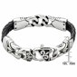Mens Lynx Stainless Steel & Braided Genuine Leather Bracelet - image 4