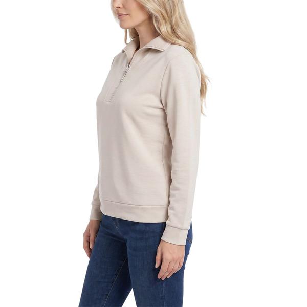 Womens NY Collection Long Sleeve 1/4 Zipper Pullover Sweatshirt