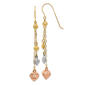 Gold Classics&#40;tm&#41; 14kt. Tri-Color Puff Heart Dangle Earrings - image 1
