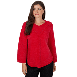 Petite Ruby Rd. Mysterious Romance Chenille V-Neck Sweater