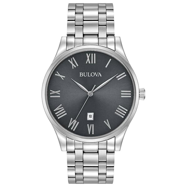 Mens Bulova Sutton Grey Dial Bracelet Watch - 96B261