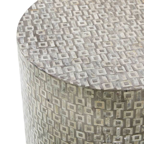 9th & Pike&#174; Grey Mother of Pearl Contemporary Accent Table