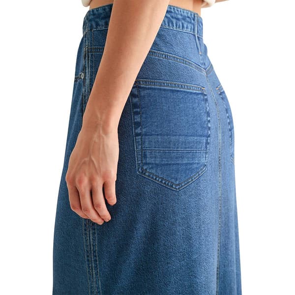 Womens CITY BLUES Denim Mesh Midi Skirt