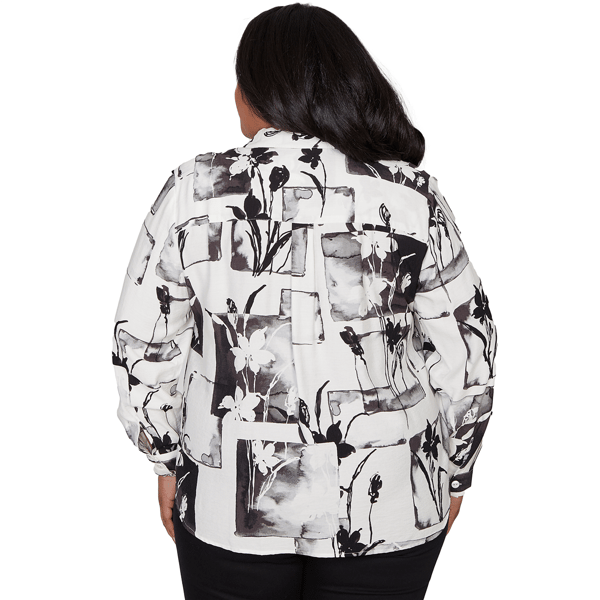 Plus Size Alfred Dunner Crowd Pleaser Abstract Floral Blouse