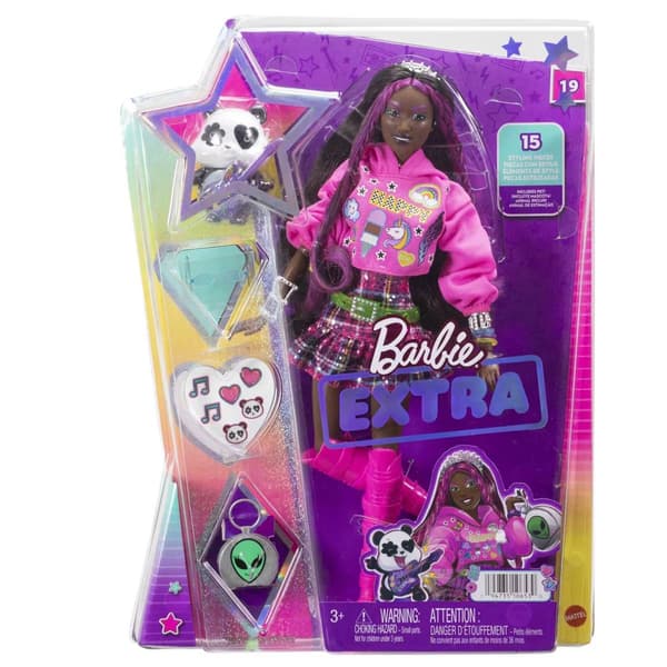 Barbie&#174; Pink-Streaked Brunette Hair Doll with Pet Panda