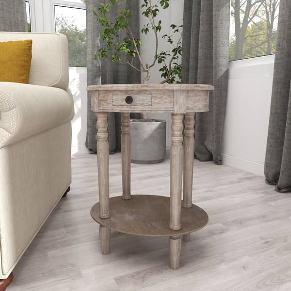 9th & Pike® Light Brown Wood Farmhouse Accent Table