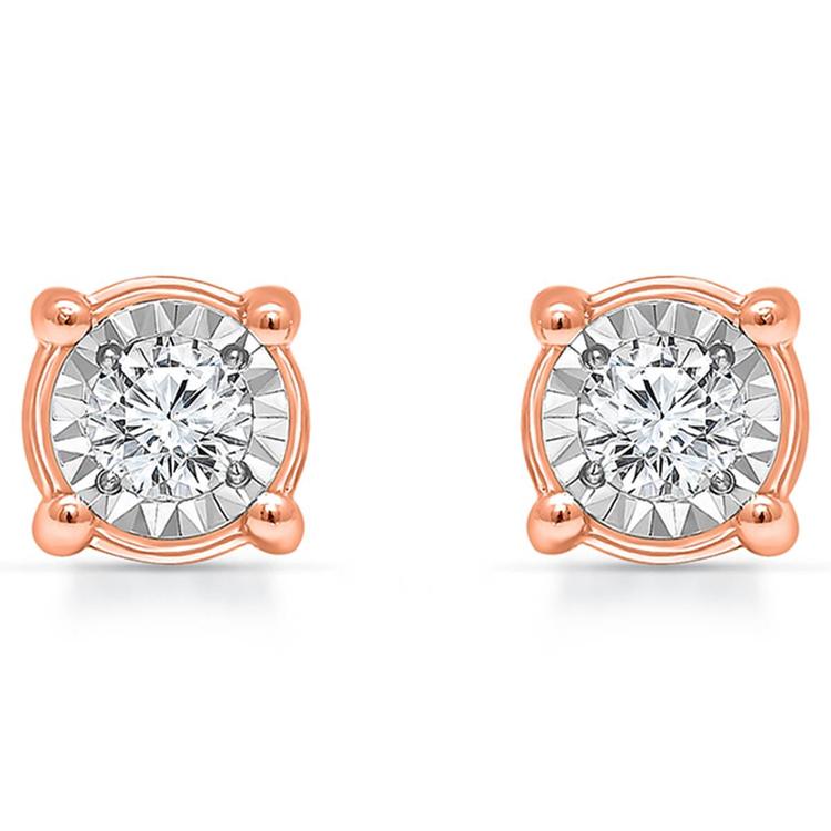 Diamond Classics™ Rose Gold Diamond Solitaire Stud Earrings