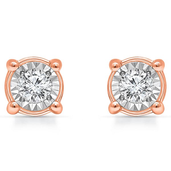 Diamond Classics™ Rose Gold Diamond Solitaire Stud Earrings