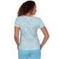 Plus Size Hearts of Palm Aqua Fresh Short Sleeve Abstract Blouse - image 2