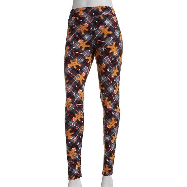 Plus Size Runway Ready Gingerbread Men & Candy Cane Legging - image 