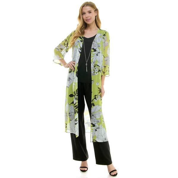 Womens Sara Michelle Chiffon Duster with Pants Set - image 