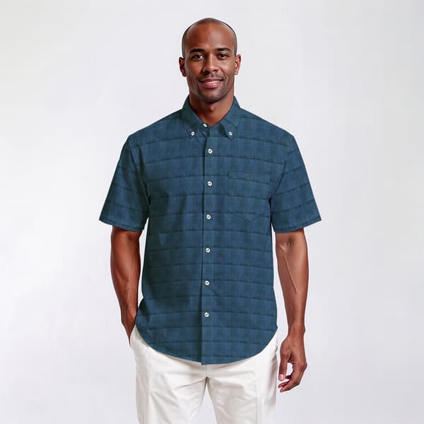 Mens Architect Plaid Weekender Button Down Shirt - Black Iris - image 