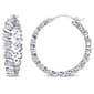 Sterling Silver 1 1/4ctw. Dew Moissanite Hoop Earrings - image 1