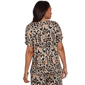Womens Ruby Rd. Tropical Noir Puff Sleeve Damask Blouse - image 2