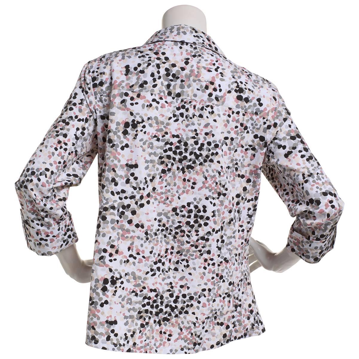 Womens Emily Daniels Knit To Fit Dots Casual Button Down