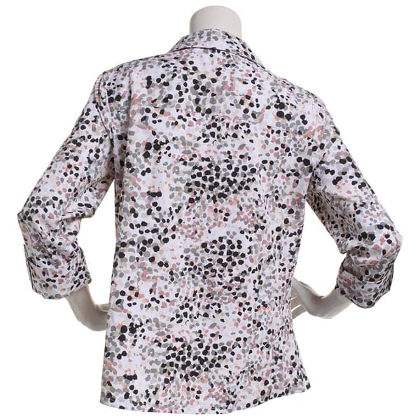 Womens Emily Daniels Knit To Fit Dots Casual Button Down
