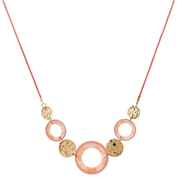Ashley Cooper(tm) Gold-Tone Hammered Metal Peach Circle Necklace - image 