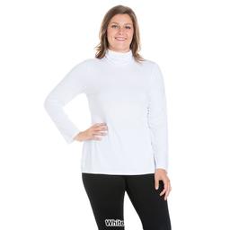 Plus Size 24/7 Comfort Apparel Classic Long Sleeve Turtleneck