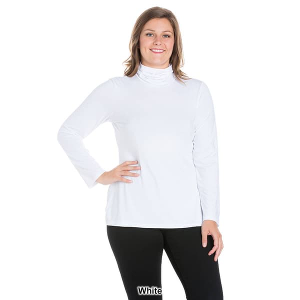 Plus Size 24/7 Comfort Apparel Classic Long Sleeve Turtleneck