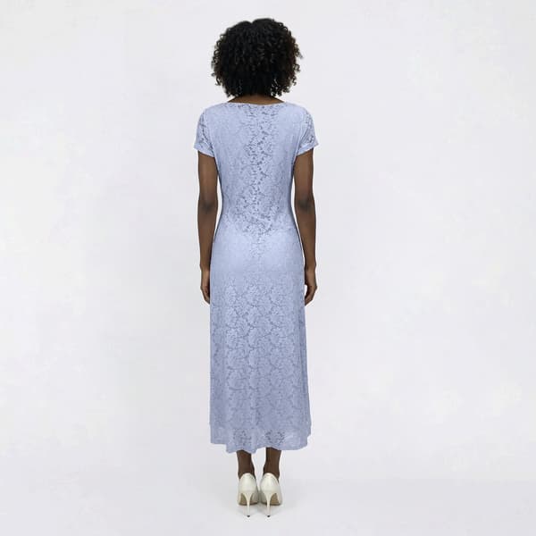 Womens Connected Apparel Short Sleeve Lace Midi Dress
