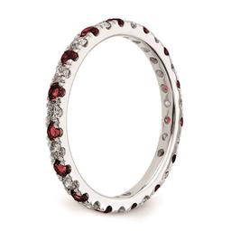Pure Fire 14kt. White Gold Lab Created Ruby Eternity Band