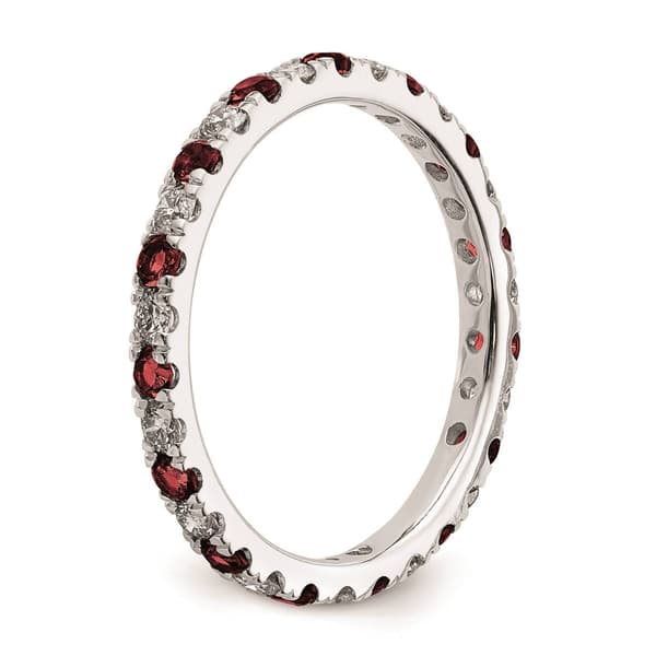 Pure Fire 14kt. White Gold Lab Created Ruby Eternity Band