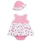 Baby Girl &#40;3-12M&#41; Little Me&#174; Ladybug Stripe Bodysuit Dress w/ Hat - image 2