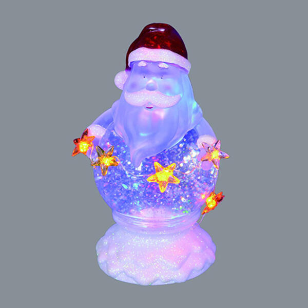 Northlight Seasonal 8in. LED Decorative Santa Glitter Snow Dome - image 