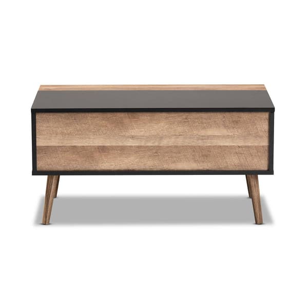 Baxton Studio Jensen Black/Rustic Brown Finish Wood Coffee Table