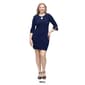 Womens 24/7 Comfort Apparel Keyhole 3/4 Sleeve Mini Dress - image 7