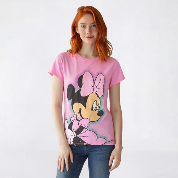 Juniors Freeze Minnie Rhinestone Girlfriend Tee - image 