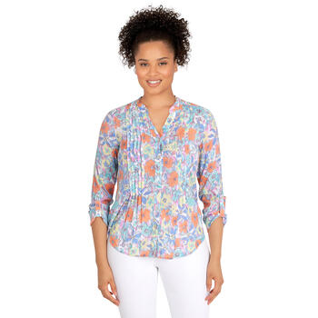 Womens Ruby Rd. Wovens Floral Casual Button Down Blouse - Boscov's