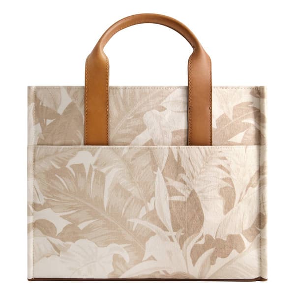 Tommy Bahama Leather Trim Medium Floral Tote