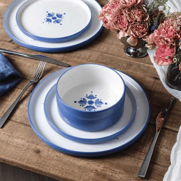 Stone Lain Cobalt 12pc. Porcelain Dinnerware Set