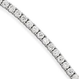 Sterling Silver 7in. Cubic Zirconia Bracelet