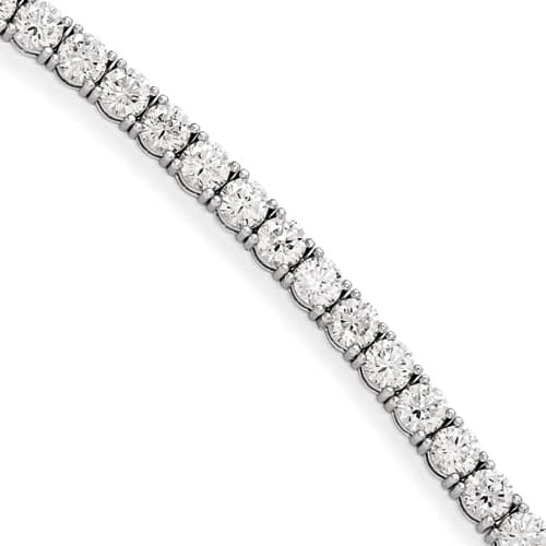 Sterling Silver 7in. Cubic Zirconia Bracelet - image 