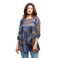 Womens 24/7 Comfort Apparel Blue Animal Print Tunic - image 1