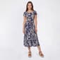 Womens Perceptions Short Sleeve Floral Midi Dress - image 1
