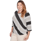 Plus Size Alfred Dunner Seville 3/4 Sleeve Diagonal Stripe Blouse - image 3